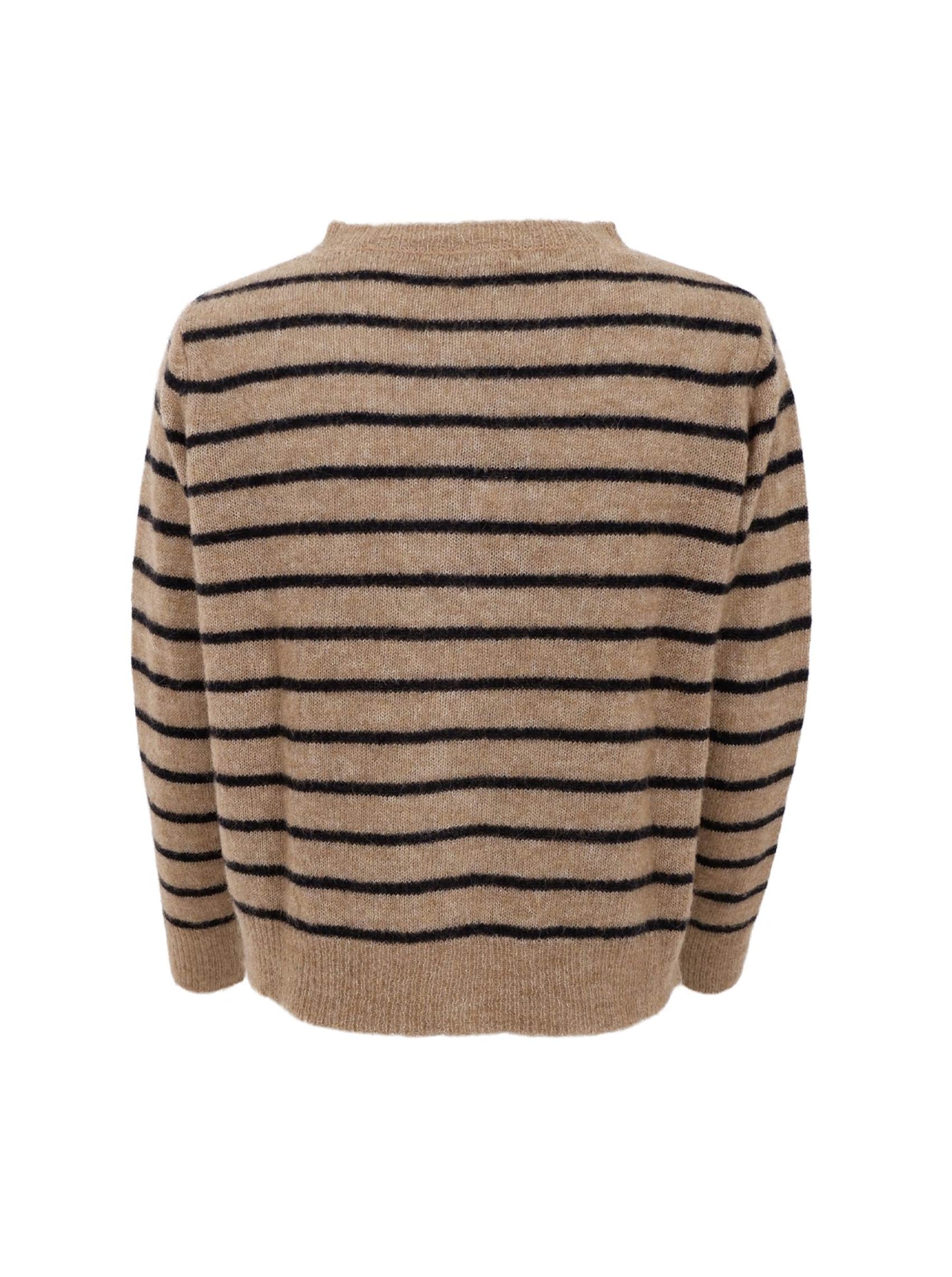 Black Colour Dell Striped Cardigan-Taupe
