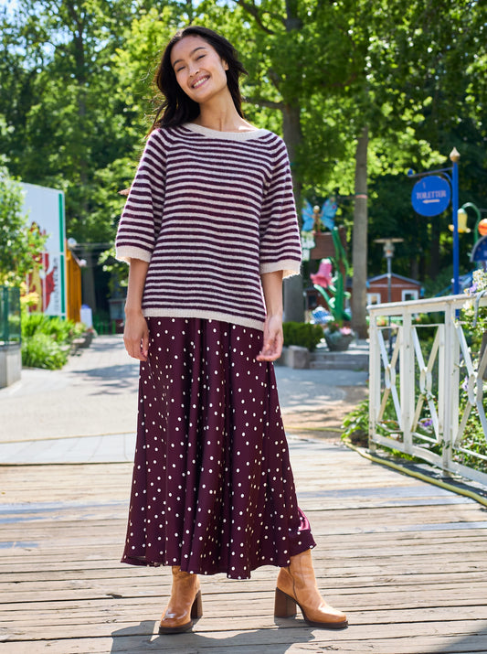 Black Colour Dell Striped Jumper-Plum