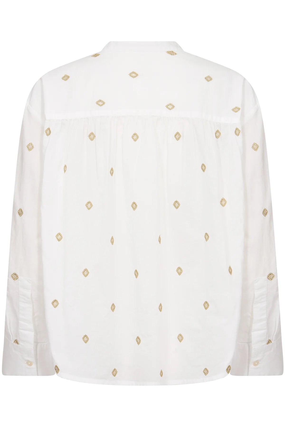 Part Two Natale White Blouse with Gold embroidery