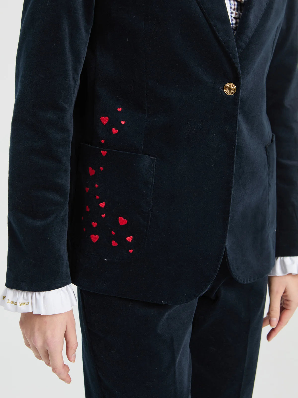 Vilagallo Navy Velvet Jacket