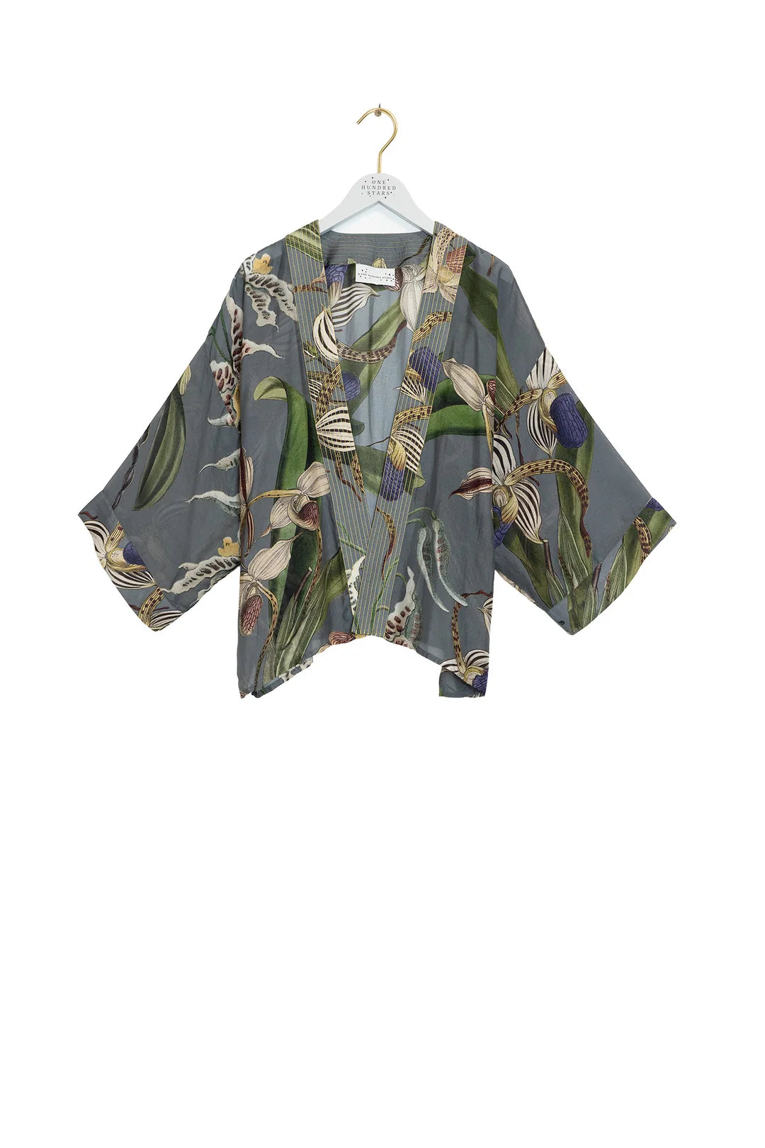 One Hundred Stars Orchid Grey Kimono