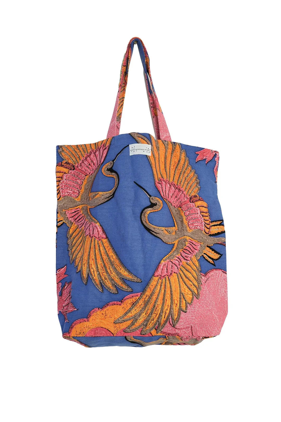 One Hundred Stars Crane Cobalt Canvas Bag