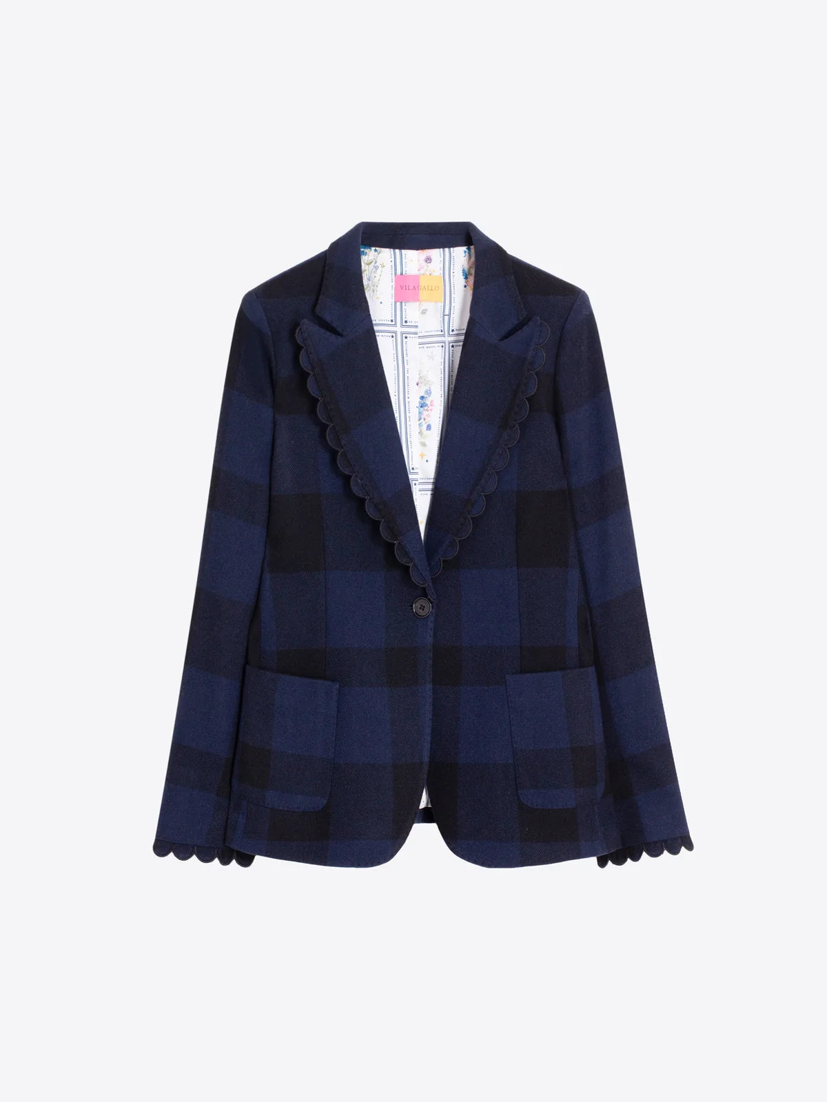 Vilagallo Navy Black Checked Jacket