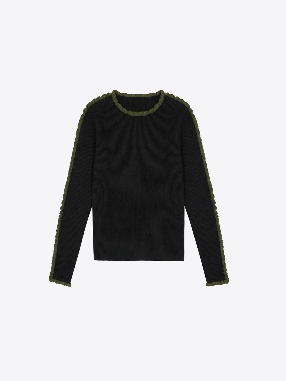 Vilagallo Black Ruffled Sweater