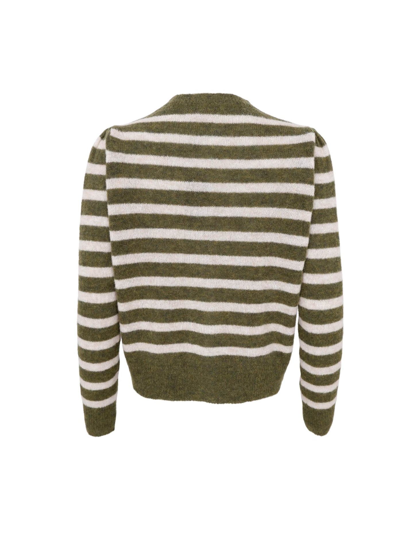 Black Colour Dell Puff Sleeve Cardigan-Army