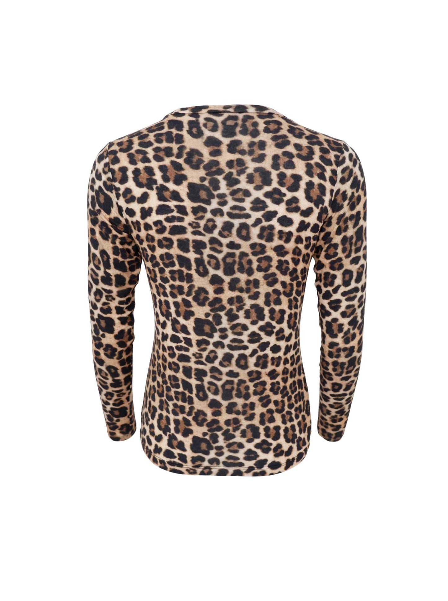 Black Colour Alba Cashmere mix Long sleeve T Shirt -Natural Leo