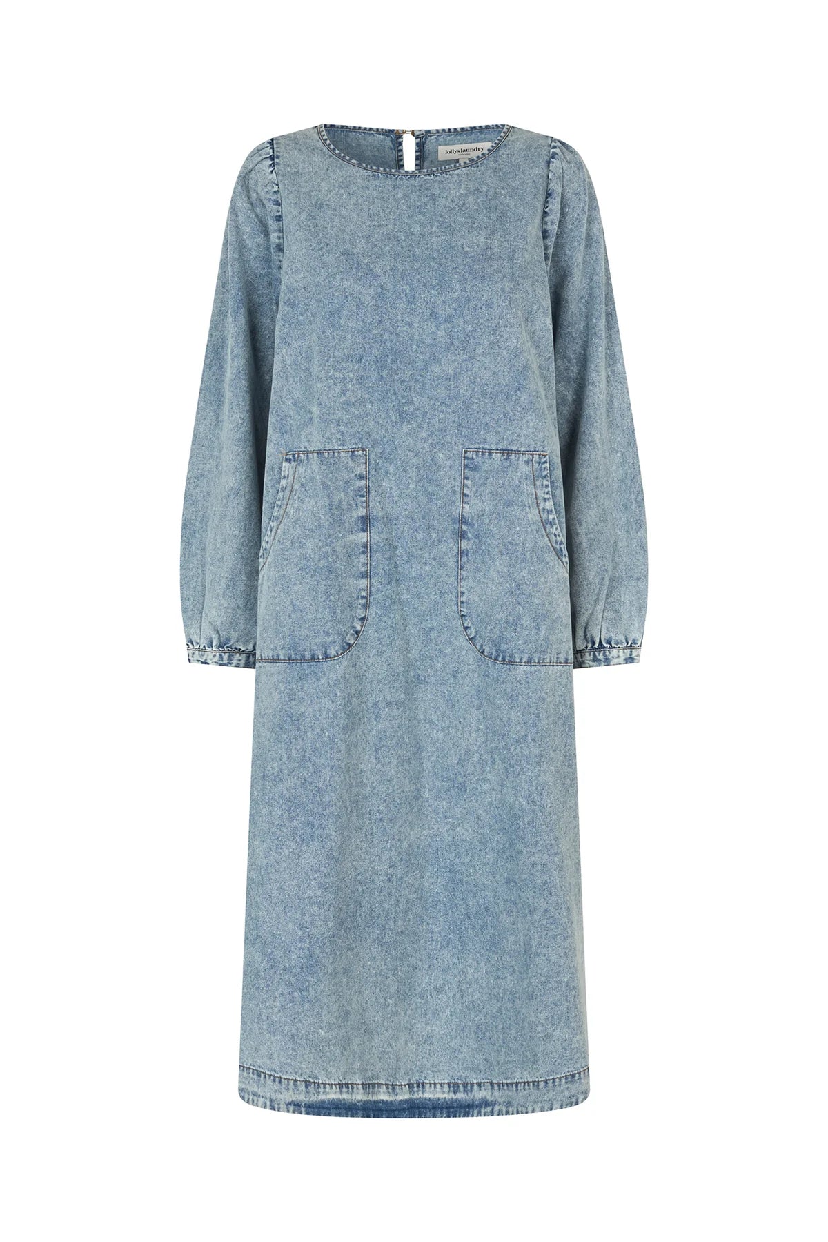 Lollys Laundry Lucas Midi Dress-Washed Denim