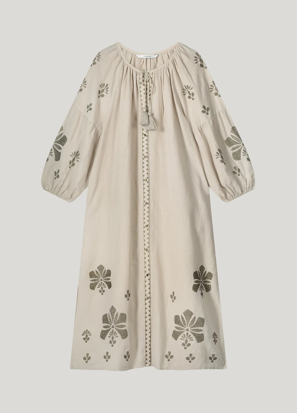 Summum Linen Embroidered Maxi Dress