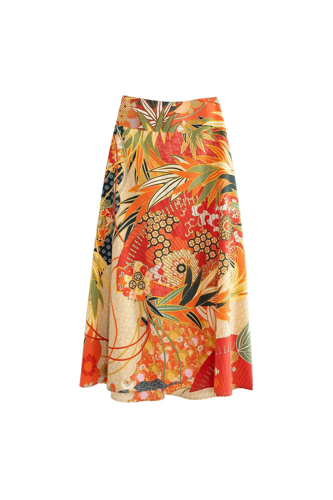One Hundred Stars Fans Scarlet A-line maxi skirt