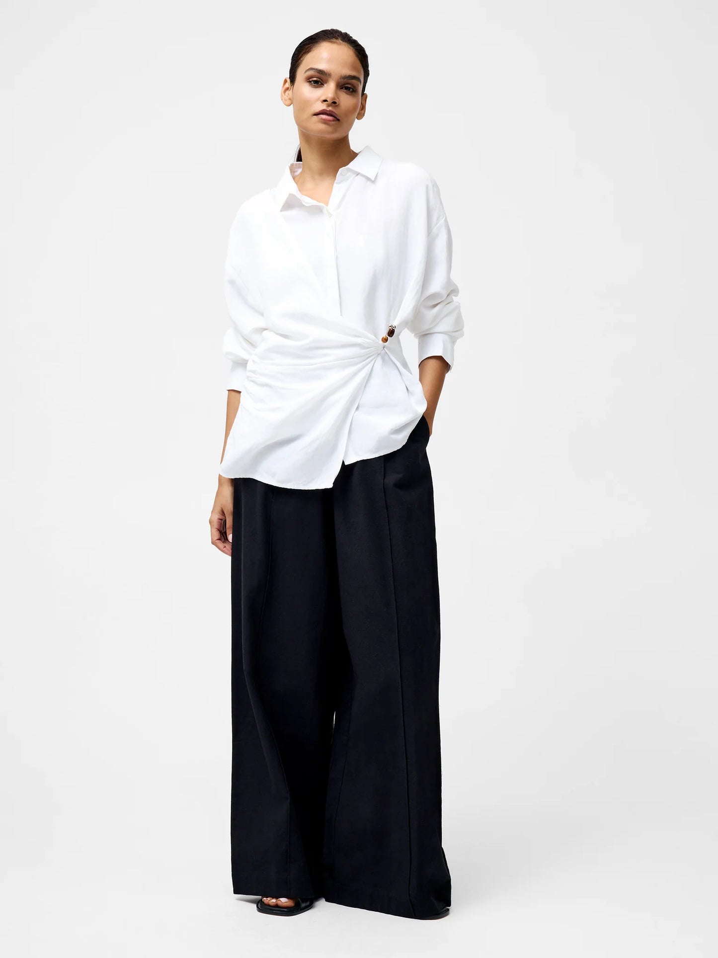 French Connection Auri Linen Clasp Shirt