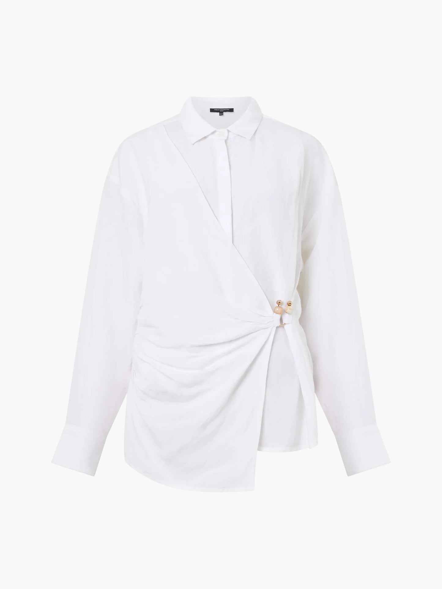 French Connection Auri Linen Clasp Shirt