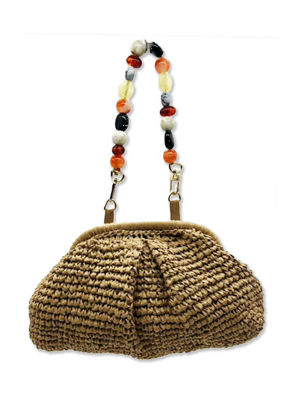 Nooki Corgan Beaded Frame Bag- Natural