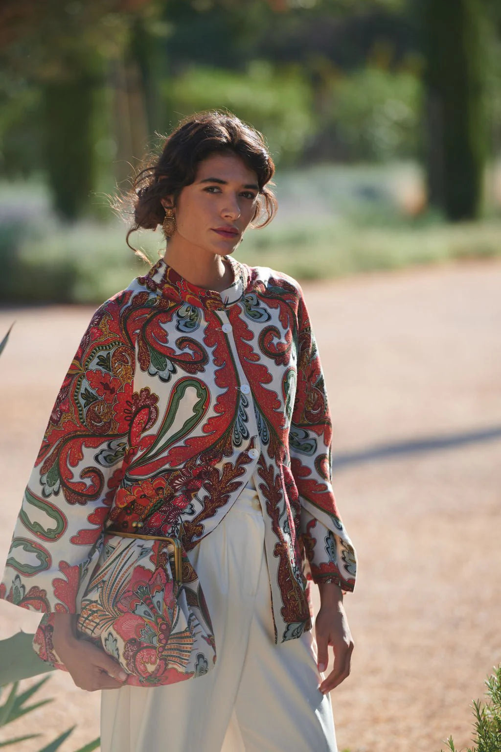 One Hundred Stars Fiesta Orange Linen Jacket