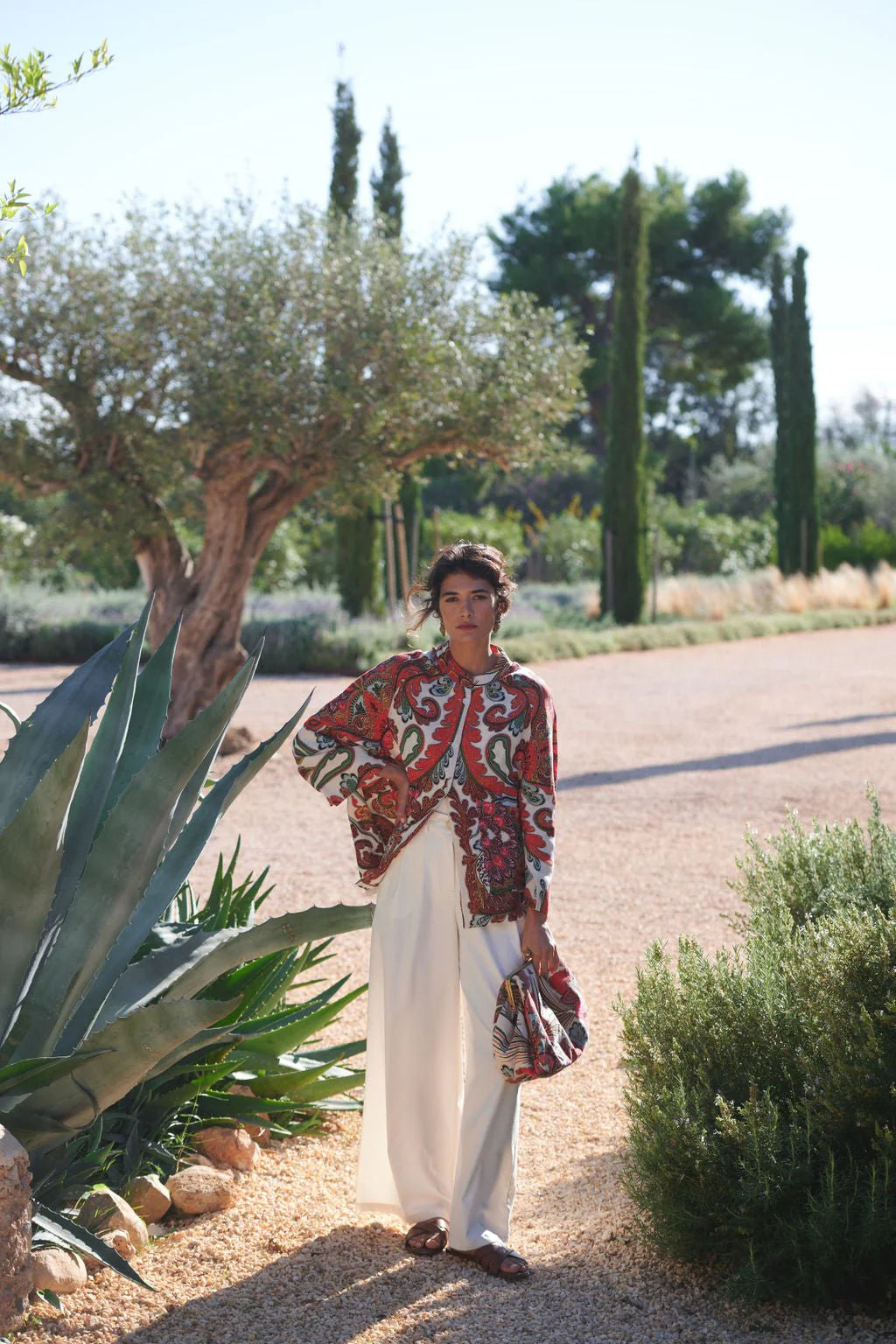 One Hundred Stars Fiesta Orange Linen Jacket