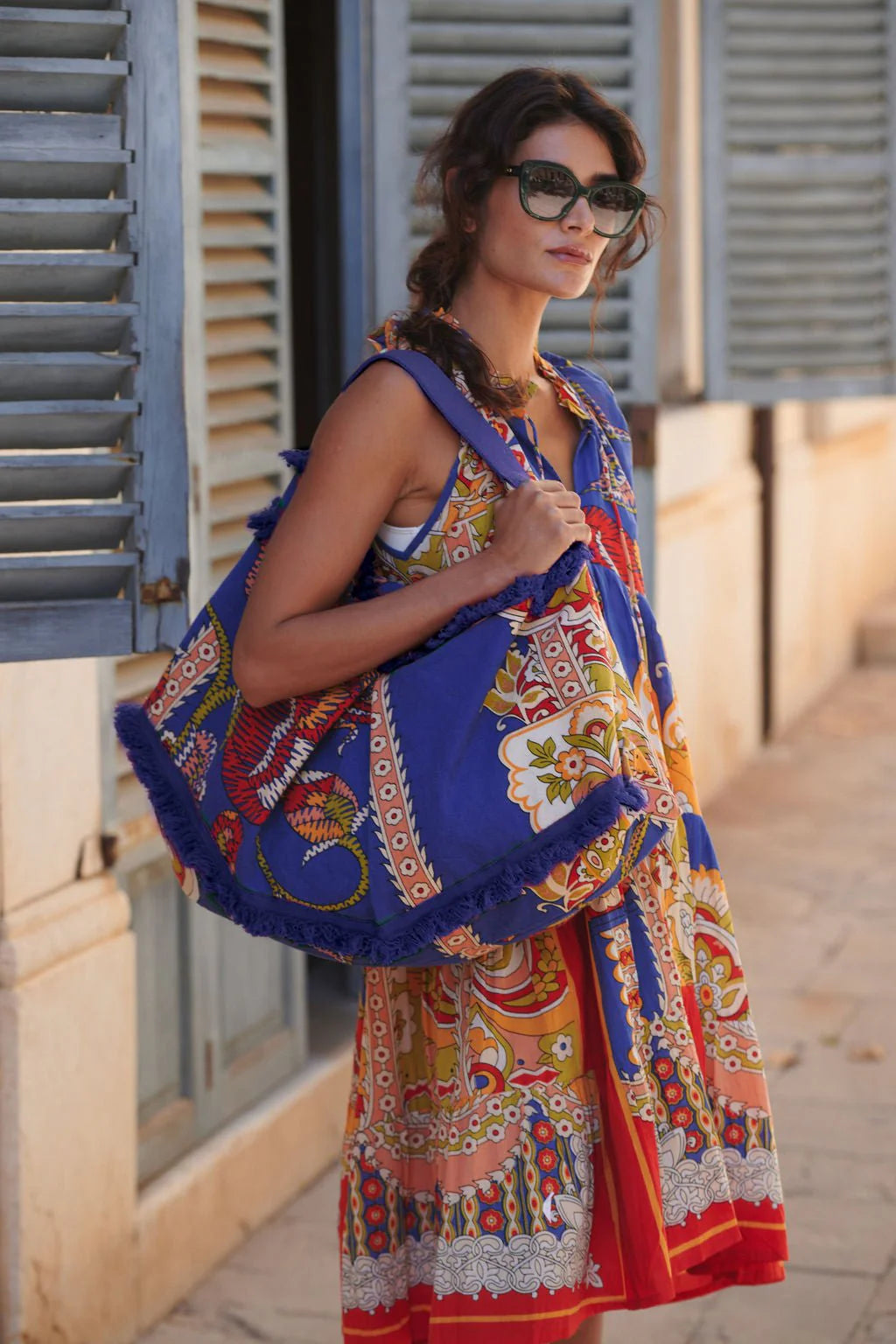 One Hundred Stars Carnival Cobalt Slouch Bag