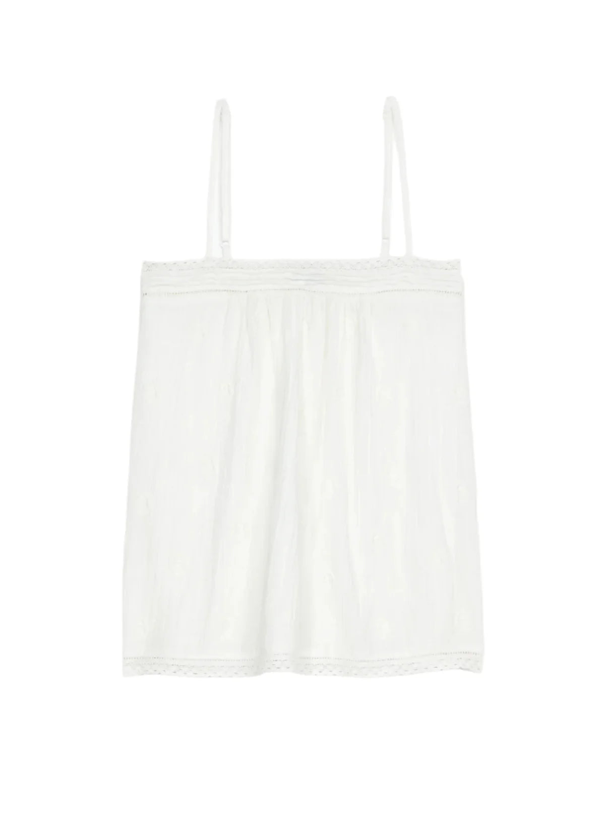 M.A.B.E Livie Embroidered Camisole Top-White