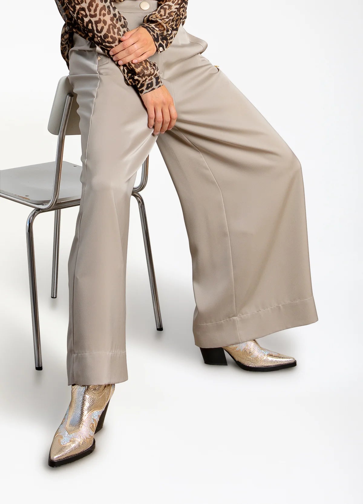 Coster Copenhagen Wide Pants-Grey Sand