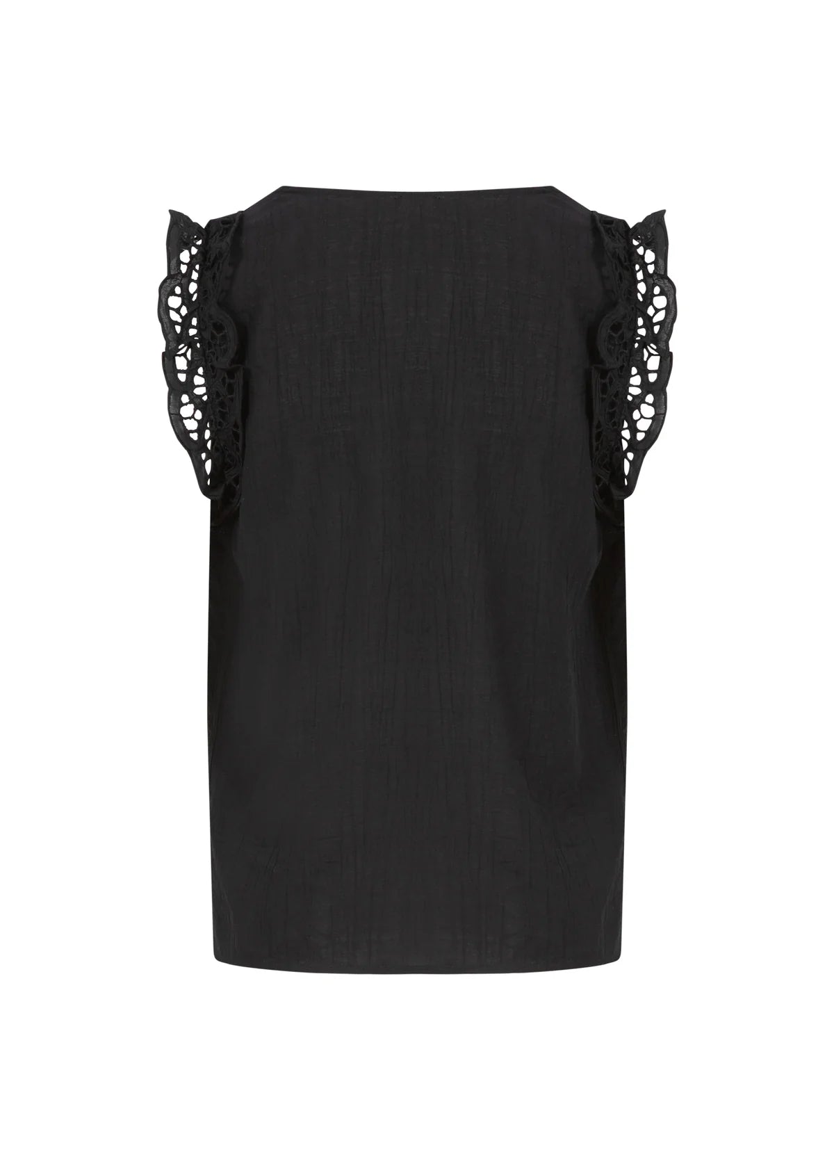 Coster Copenhagen Black Top with Lace Sleeves