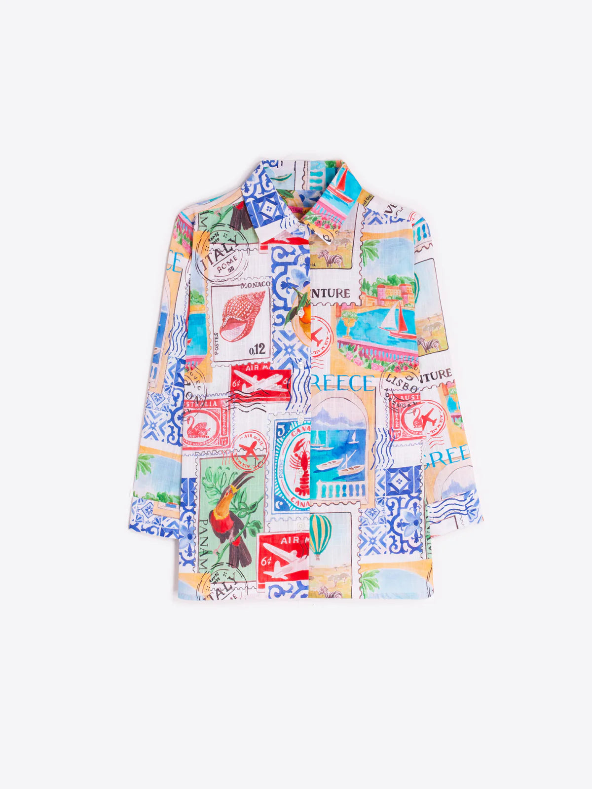 Vilagallo Travel Stamp Print Shirt