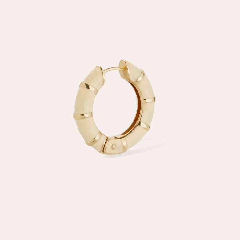 Gas Bijoux Bambou Enamel Hoop Earrings