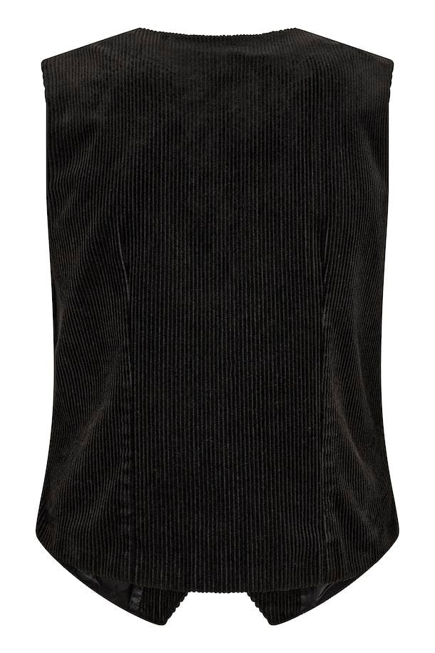 Part Two Linka Black Corduroy Waistcoat