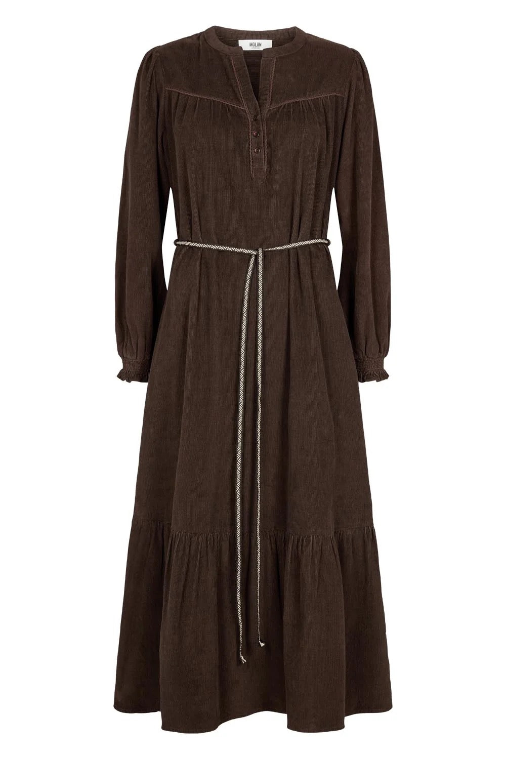 Moliin Tess cord Dress - Black Coffee