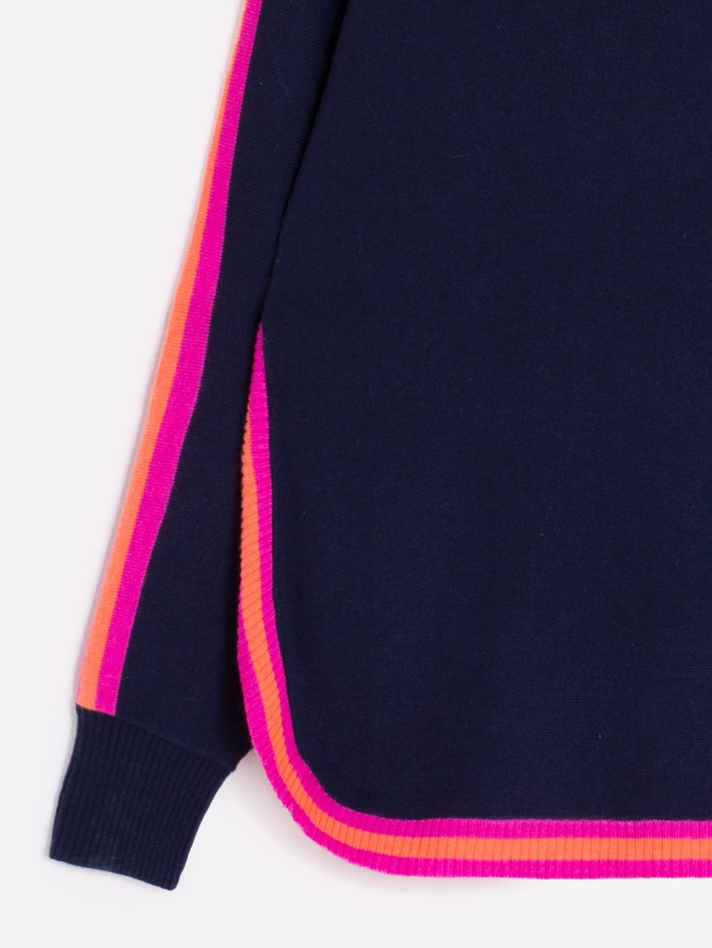Vilagallo Navy wool blend sweater with coloured trims