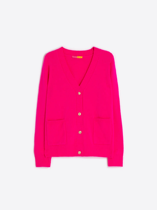 Vilagallo Alina wool cardigan - Neon Pink