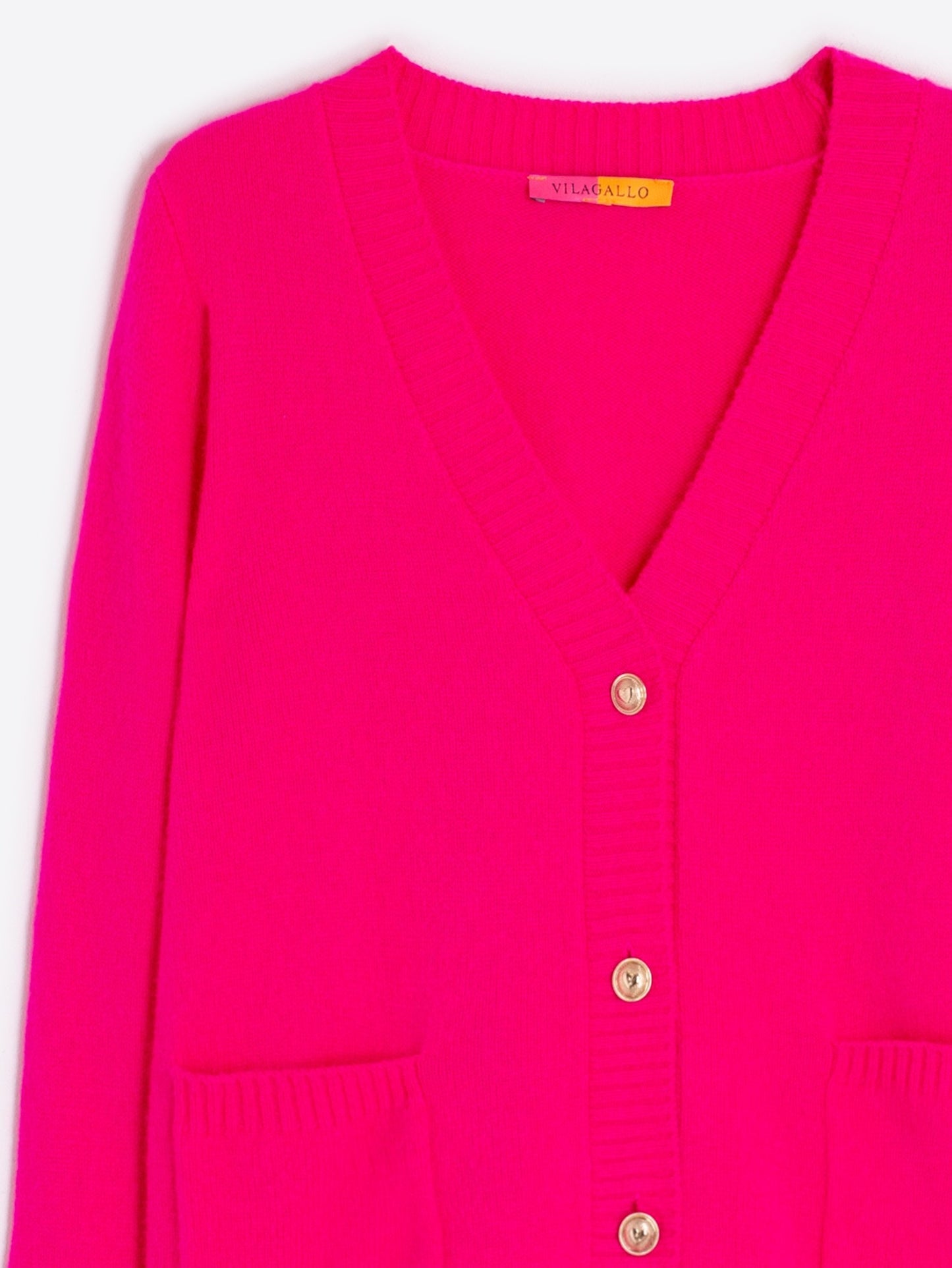Vilagallo Alina wool cardigan - Neon Pink