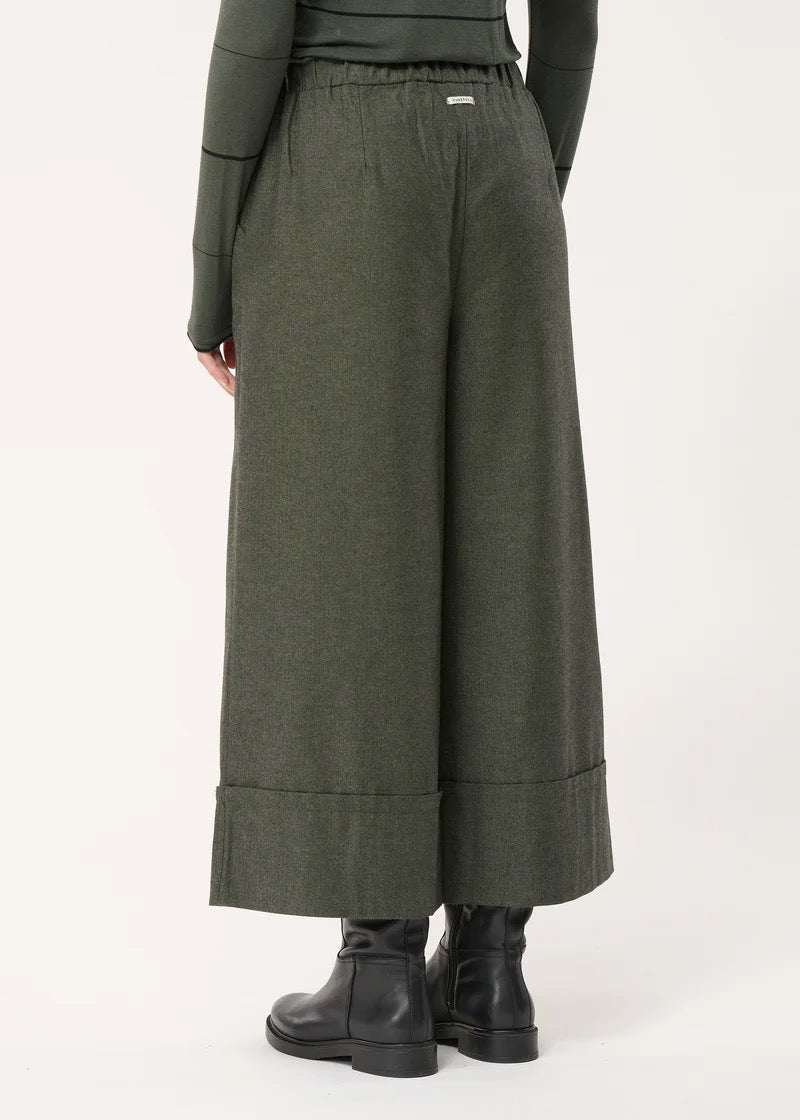 Humility Sophio Wide leg Flannel trousers - Forest green
