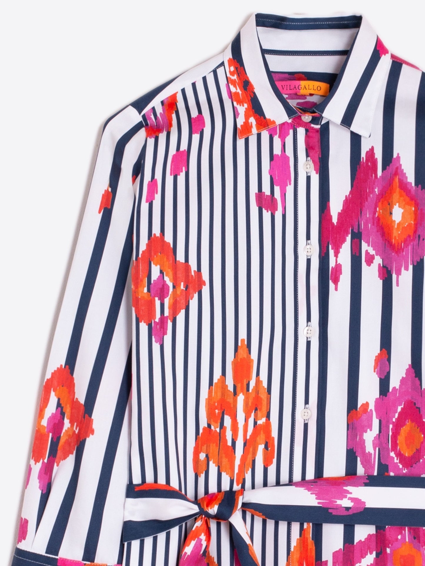 Vilagallo Dover Ikat Rosa Dress Naranja Raya