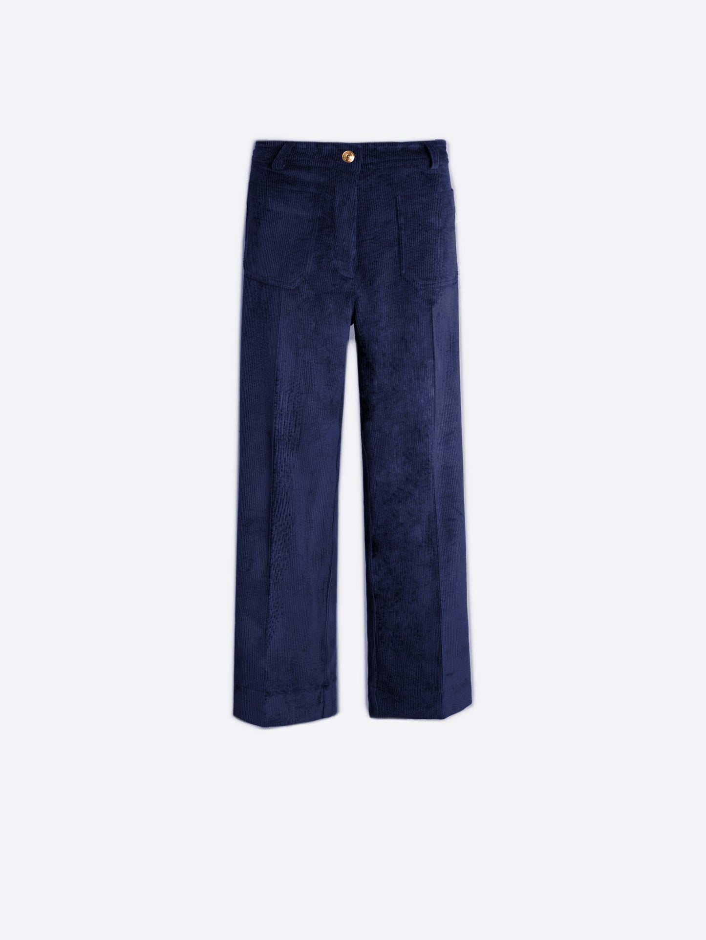Vilagallo navy Corduroy Straight Trousers