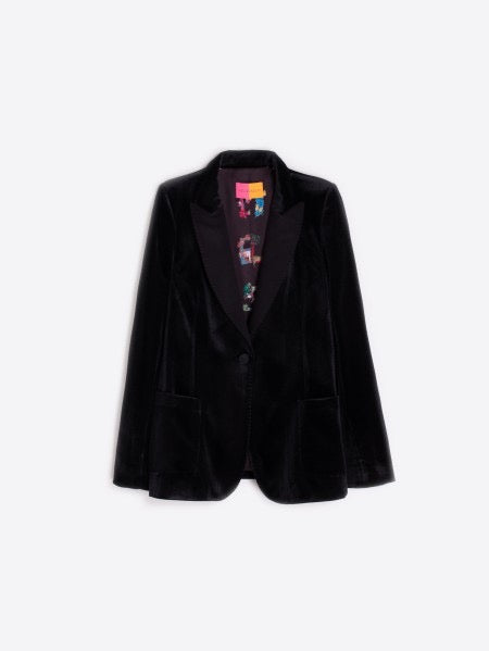 Vilagallo Black Velvet Blazer