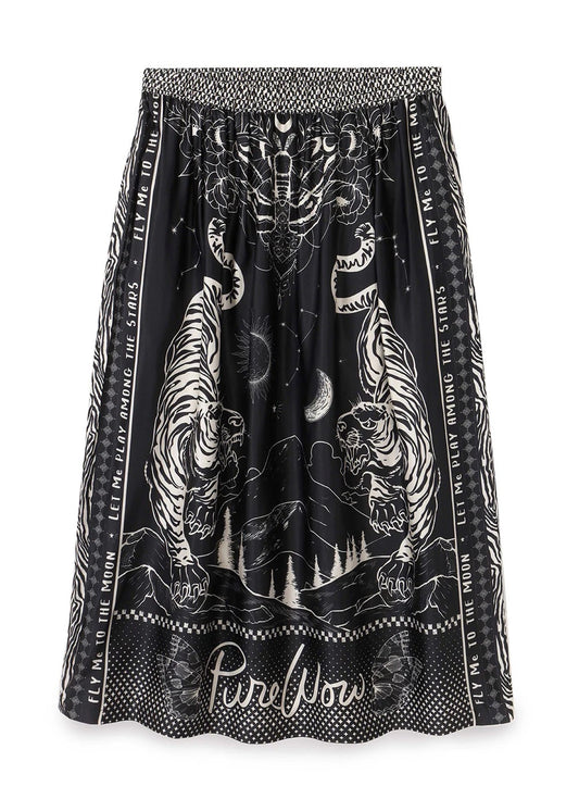 Me369 Vanessa Midi Skirt Black Magic