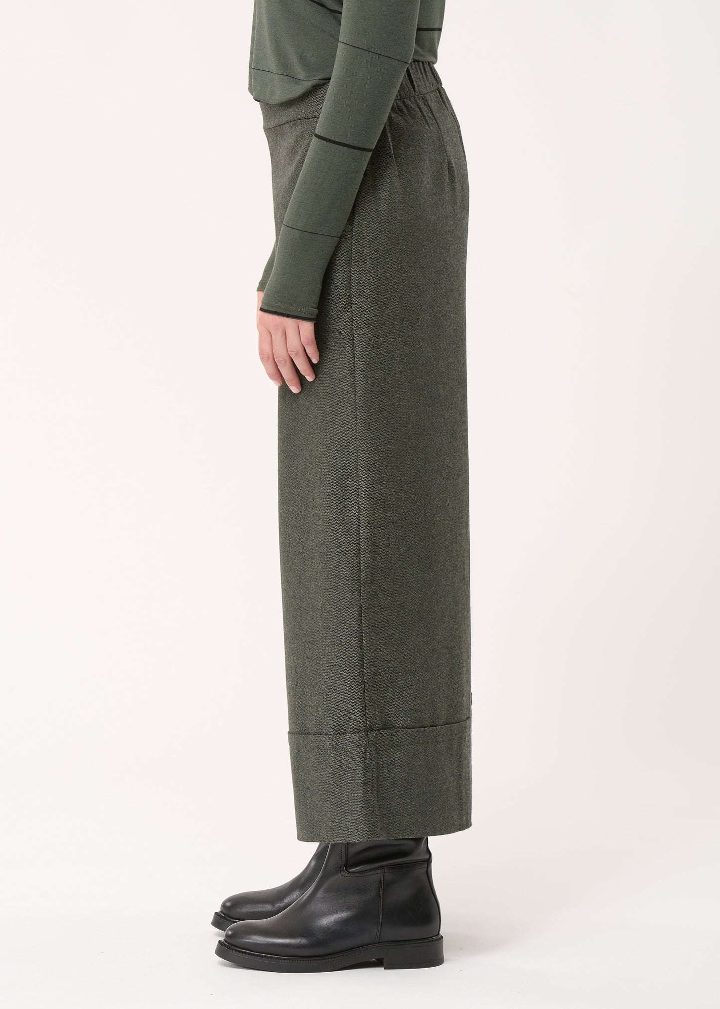 Humility Sophio Wide leg Flannel trousers - Forest green