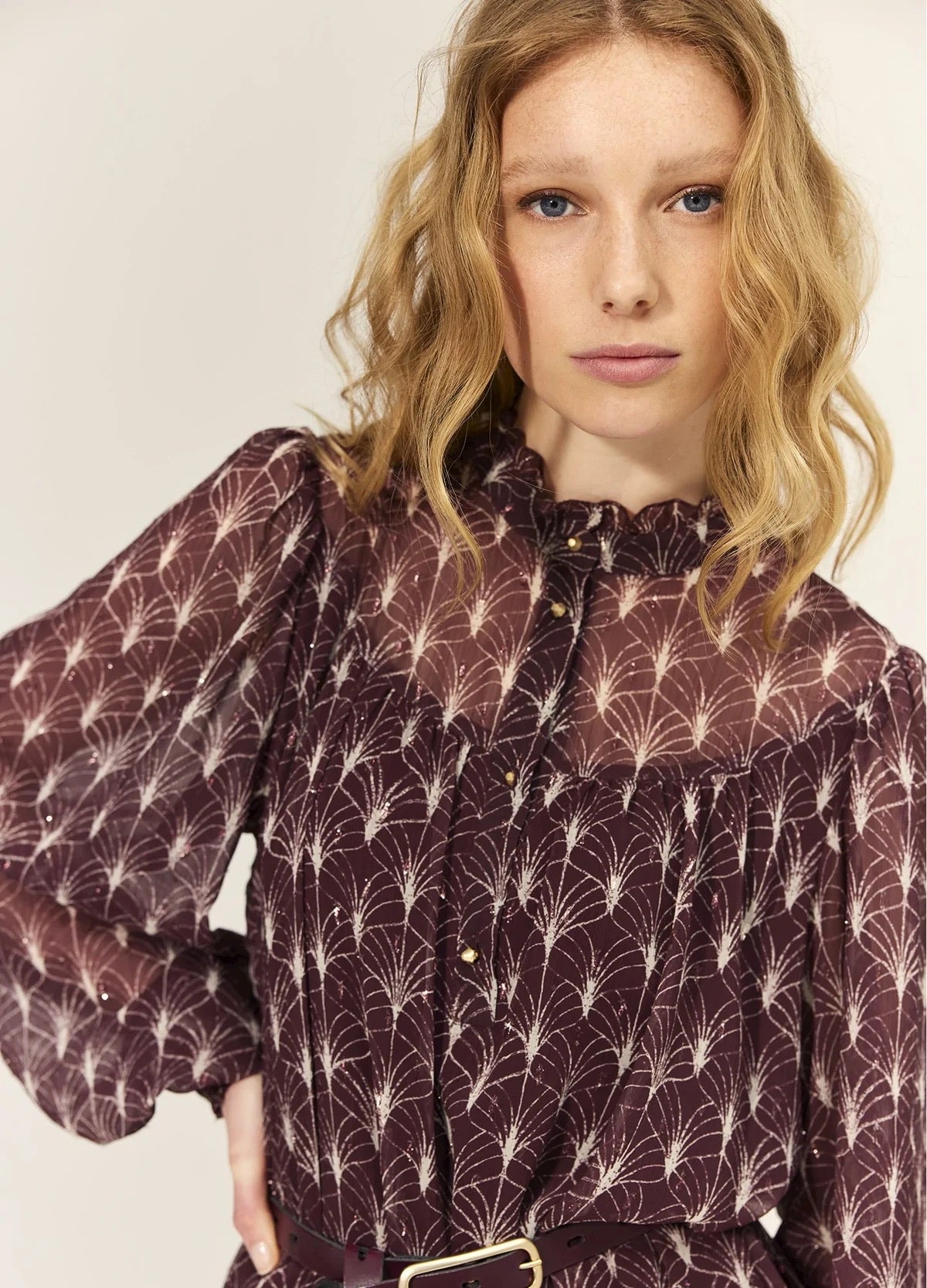 Summum Midi Dress with leaf print
