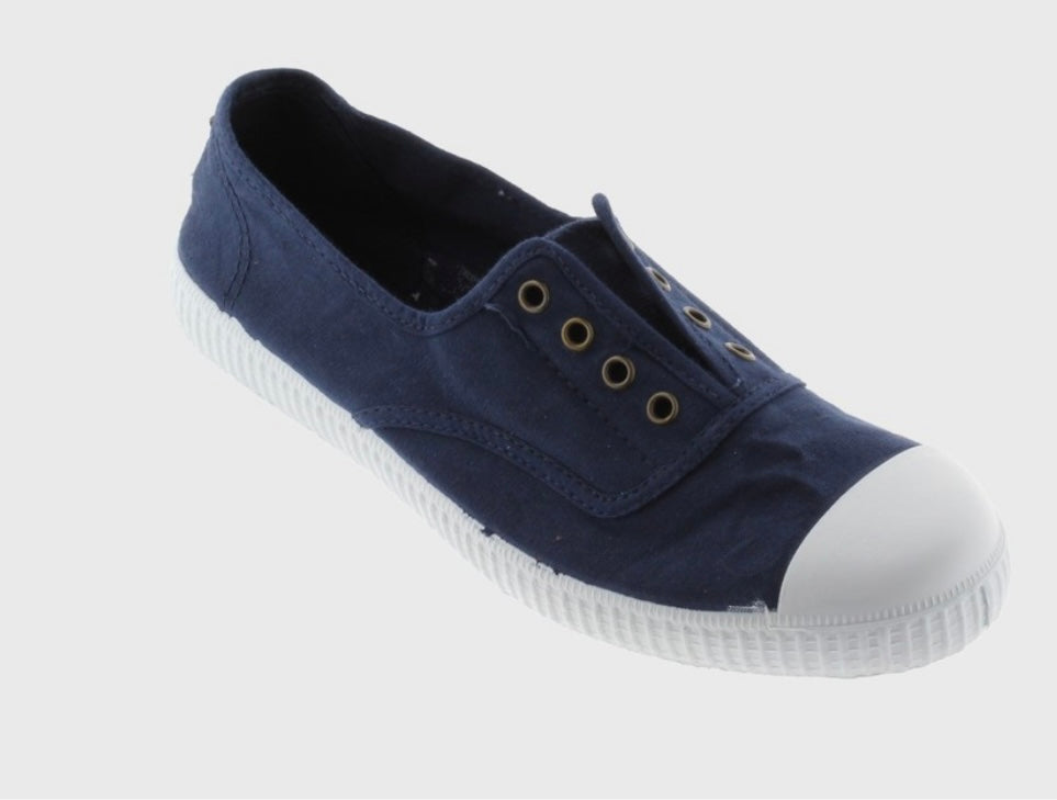 Victoria No-lace organic cotton pumps - Navy