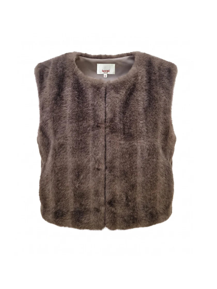 Nooki Edelweiss Faux Fur Gilet- Mink