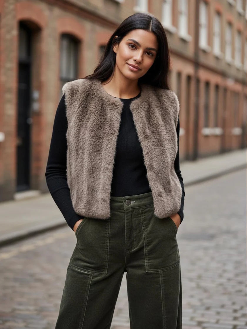 Nooki Edelweiss Faux Fur Gilet- Mink