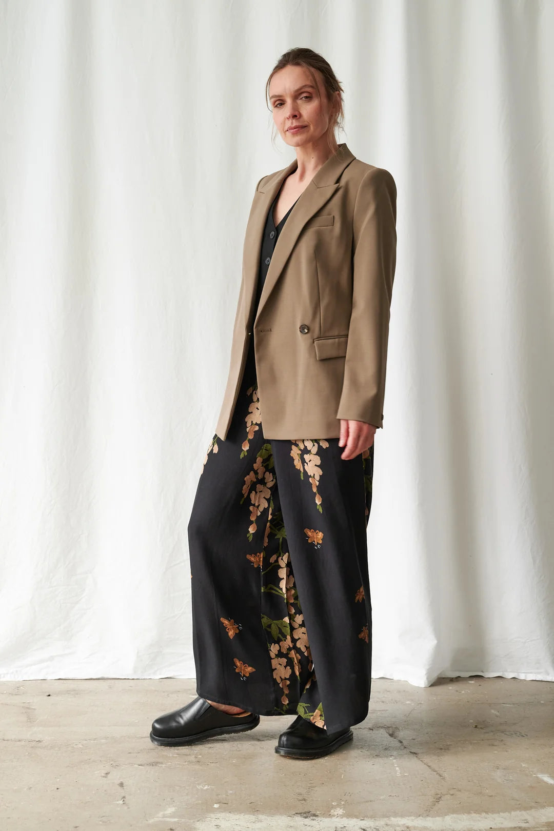 One Hundred Stars Wisteria Black Palazzo Pants