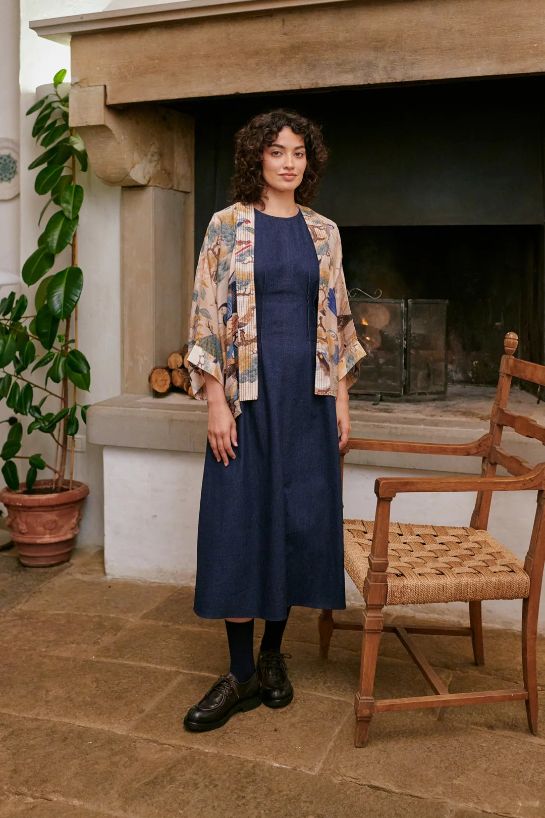 One Hundred Stars Hummingbird Nude Kimono
