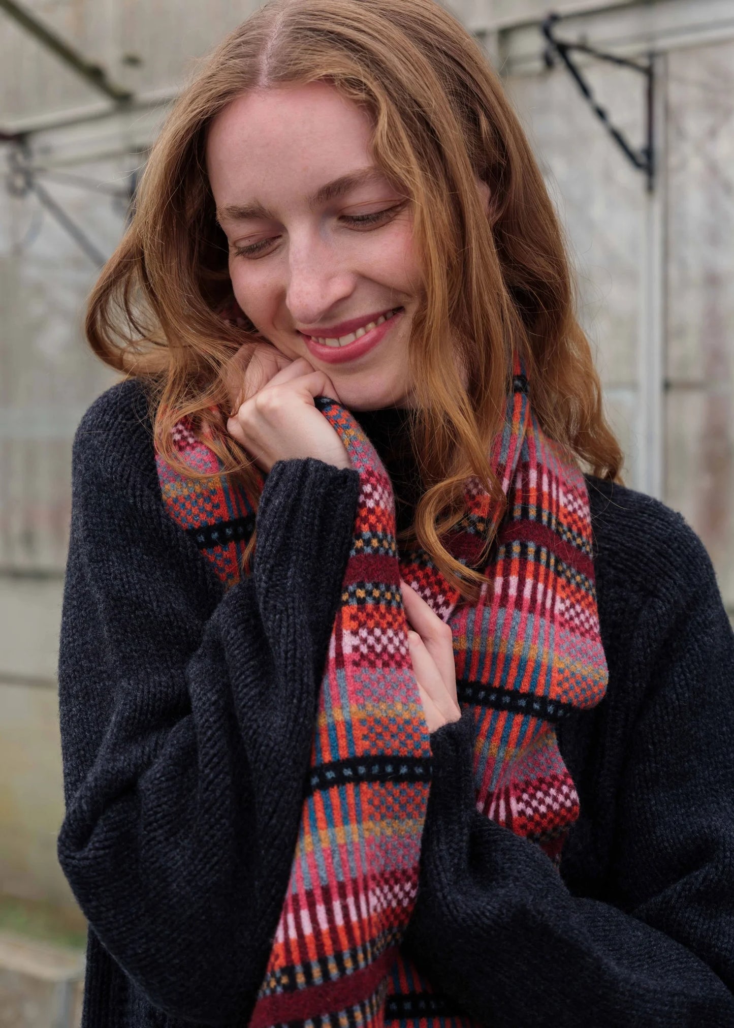 Quinton +Chadwick Modern Tartan Scarf -Forest