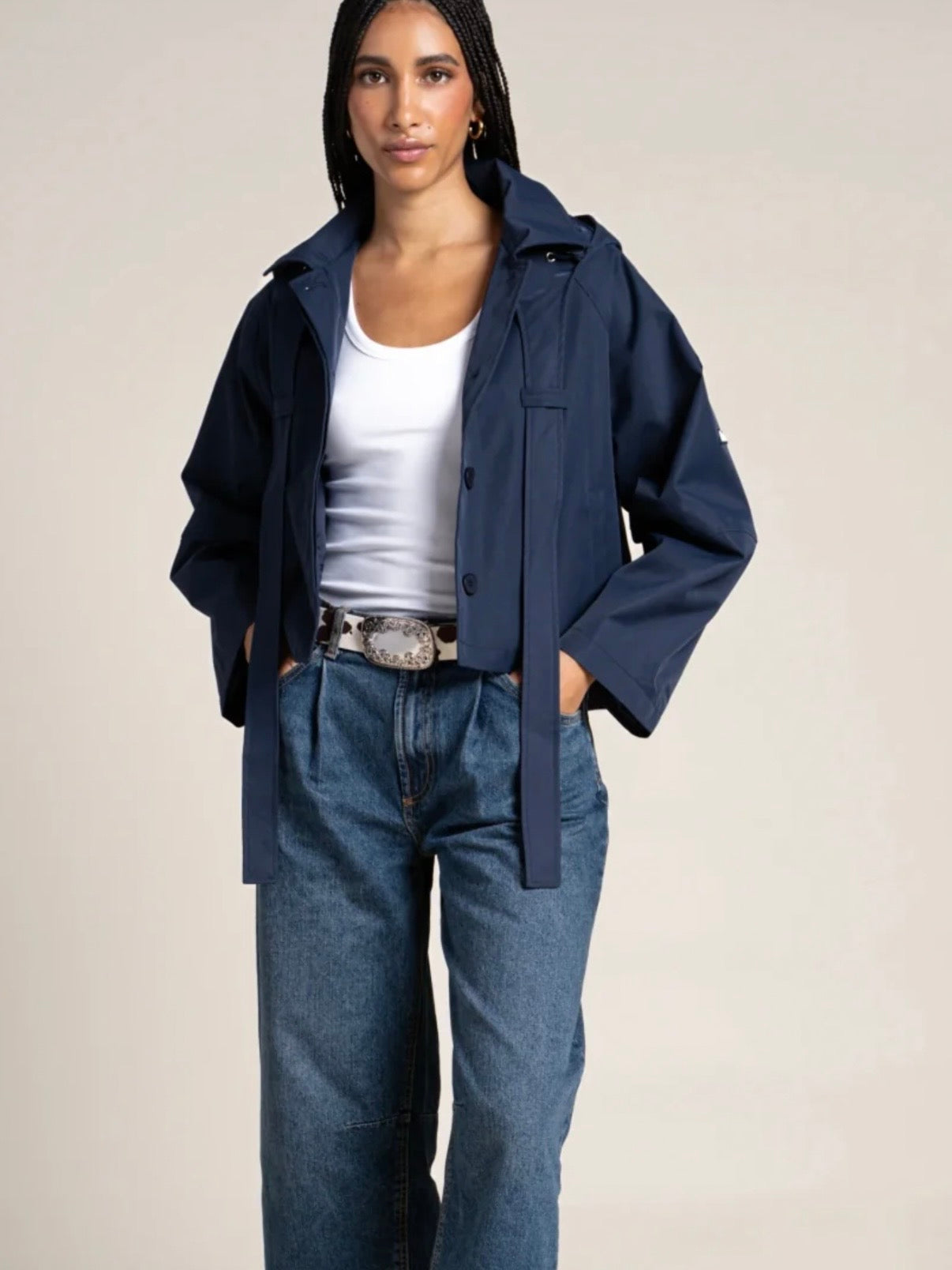 Flotte Tuileries Short Trench coat - Indigo