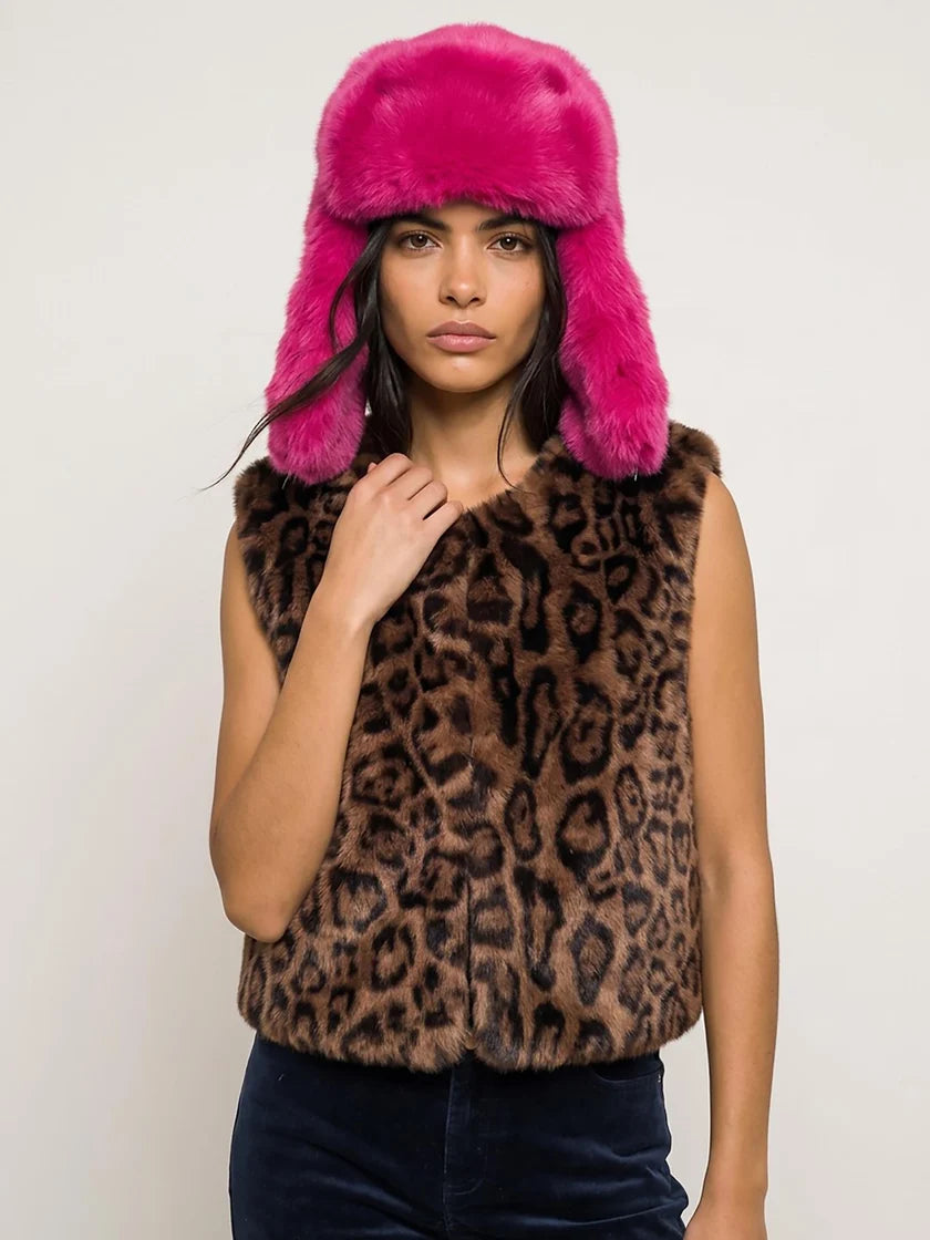Nooki Edelweiss Faux Fur Gilet- Chocolate Leopard