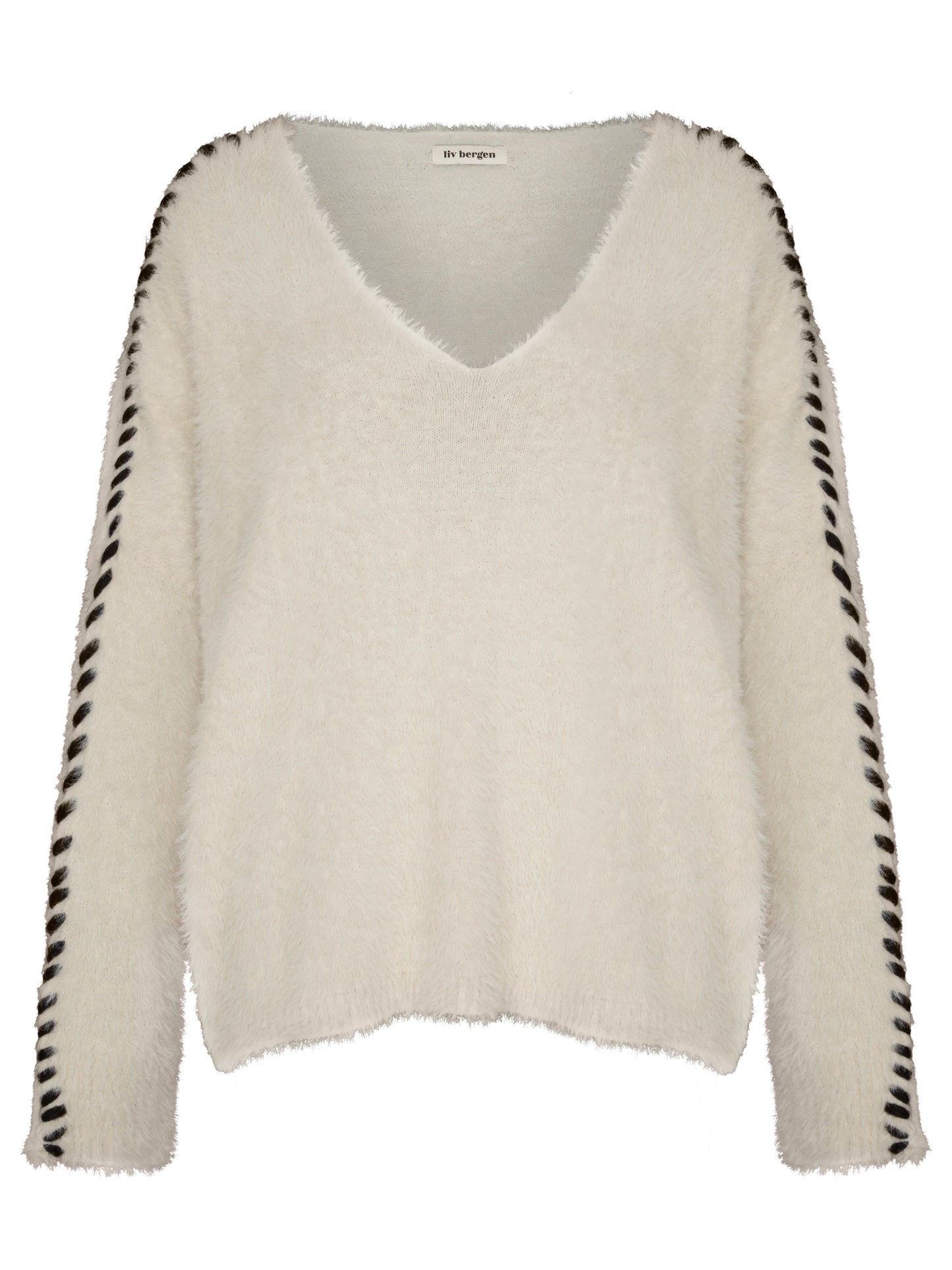 Liv Bergen Toulon Handstitched Sweater-Cream