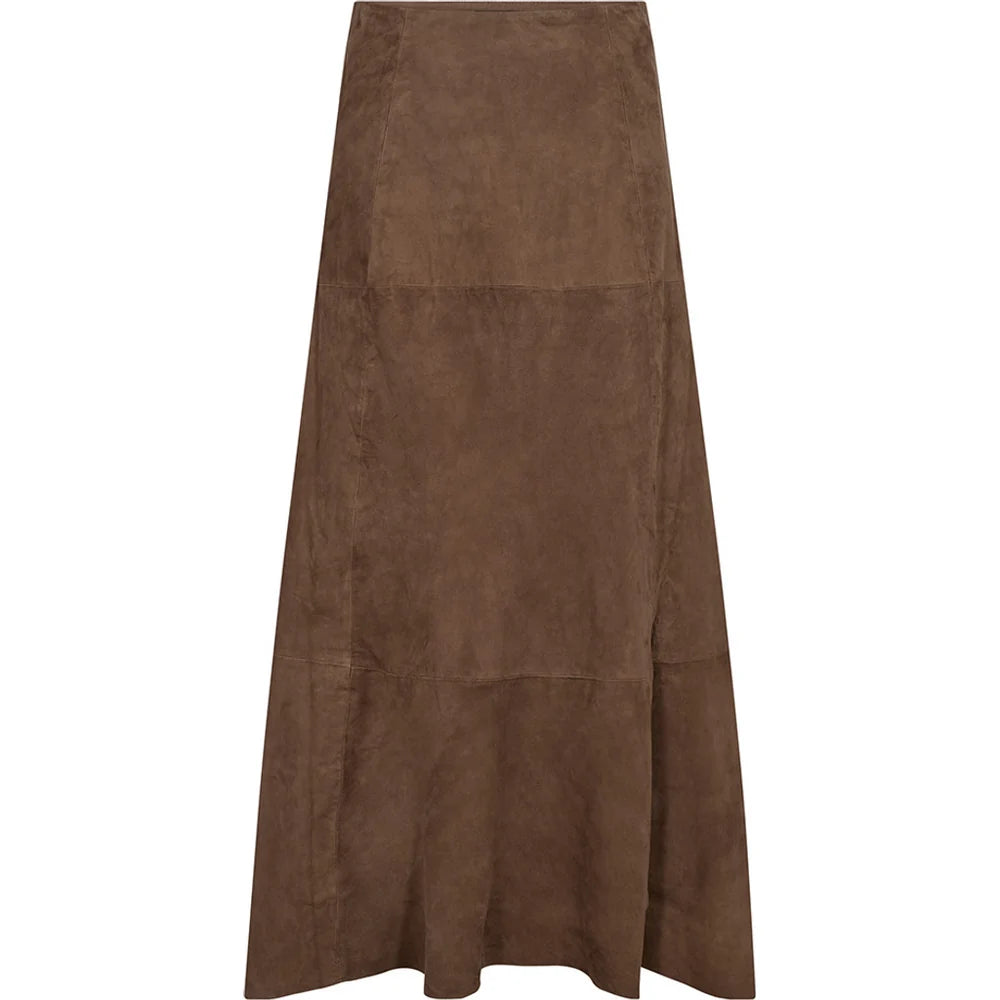 Depeche Naomi Suede Skirt-Toffee