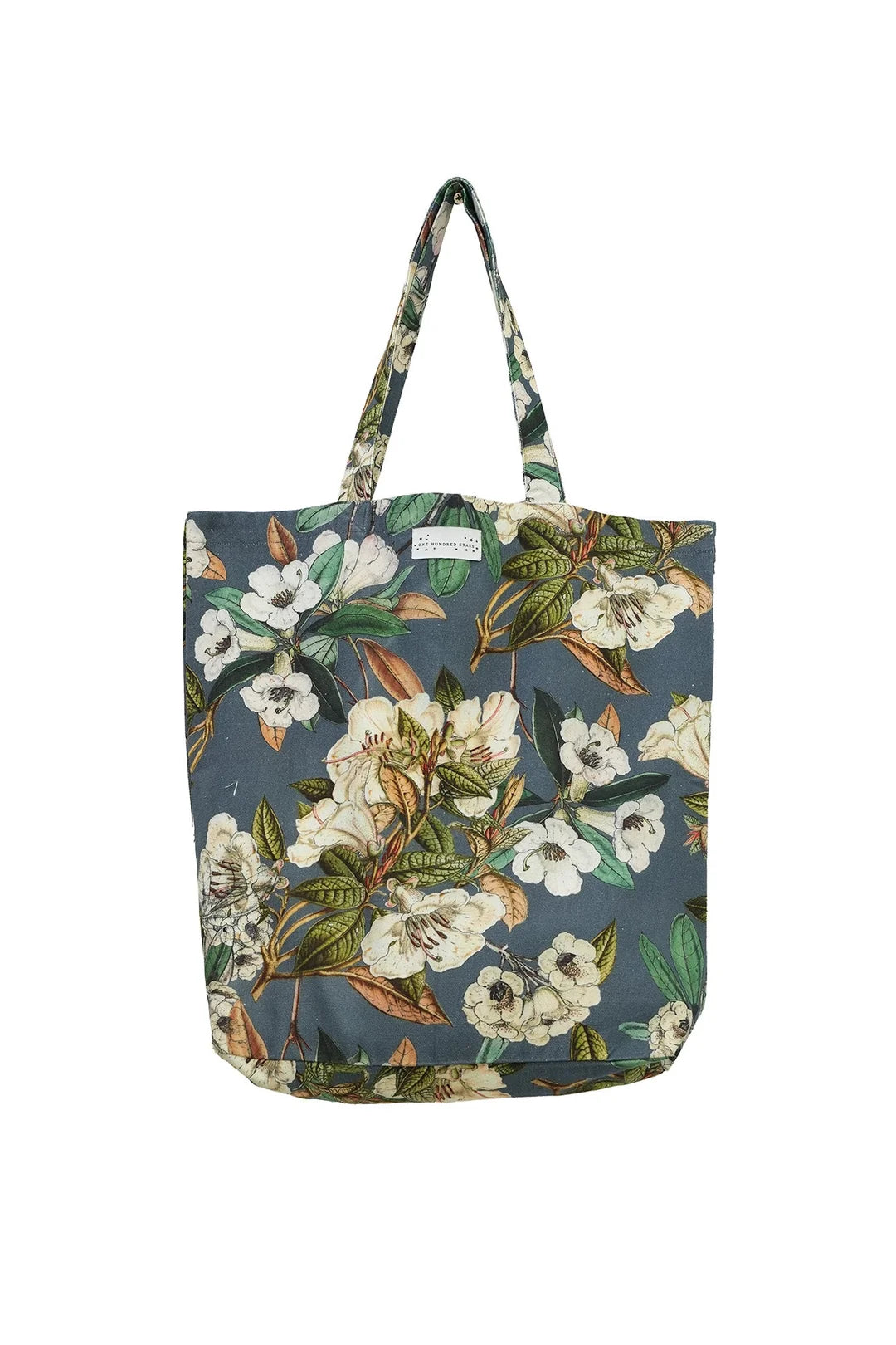 One Hundred Stars Rhodoleia Blue Canvas Bag