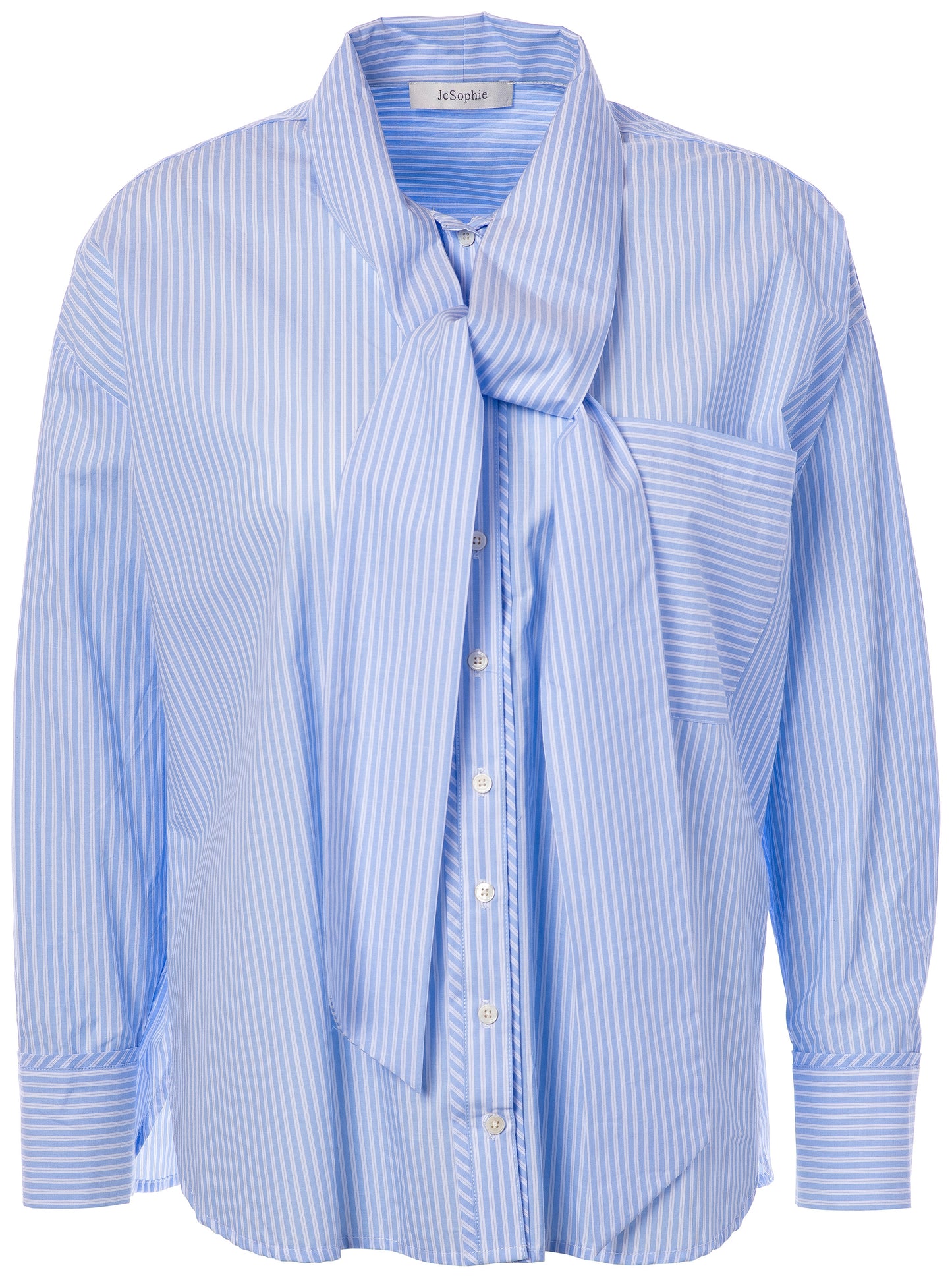 JC Sophie Polo Blouse Blue Stripes