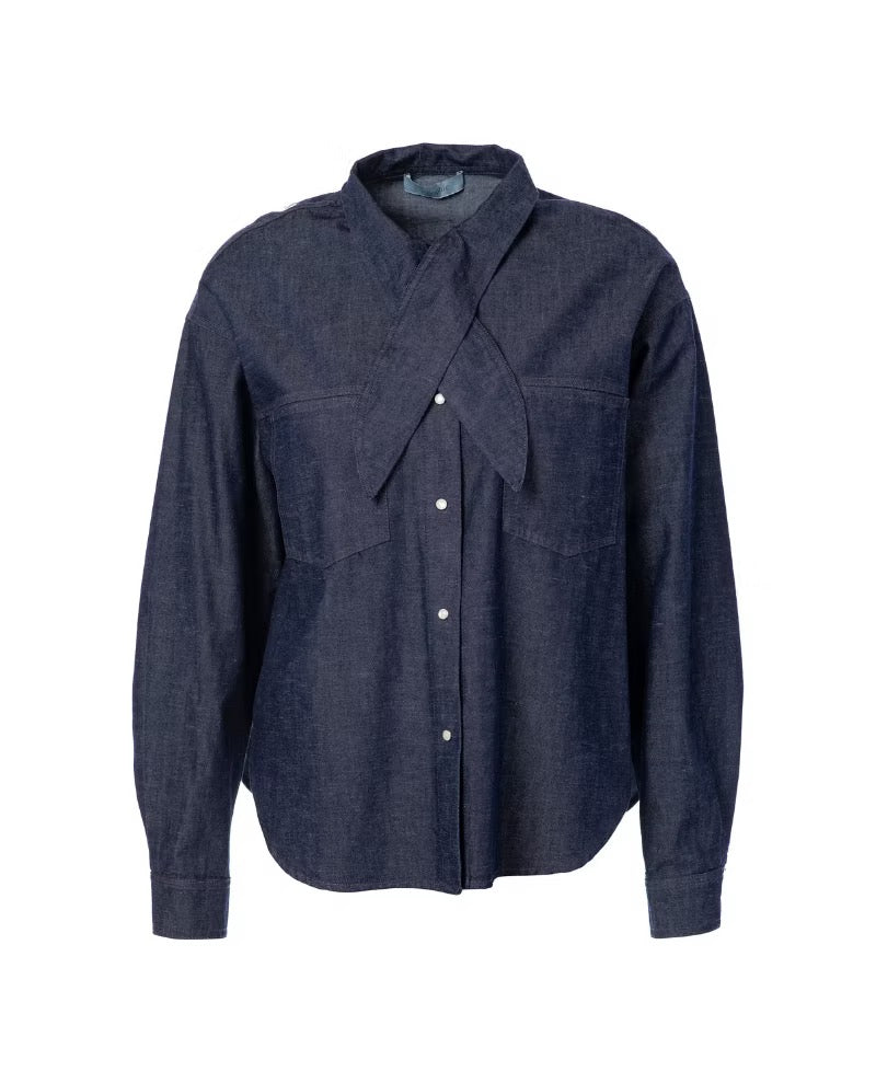 JC Sophie Plum Dark Denim Blouse