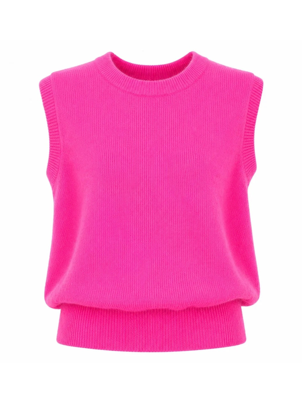 TWNS Durango Sleeveless Round Neck Jumper-Neon Pink